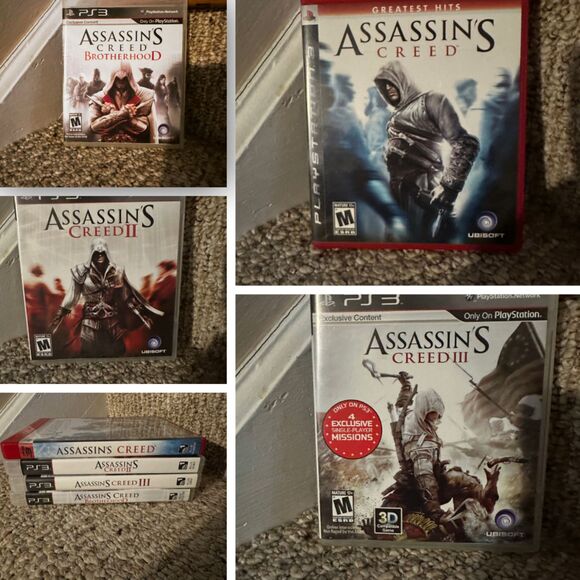 Assassins Creed PS3 Video Game Bundle Includes 4 Games Tested CIB - Picture 1 of 6